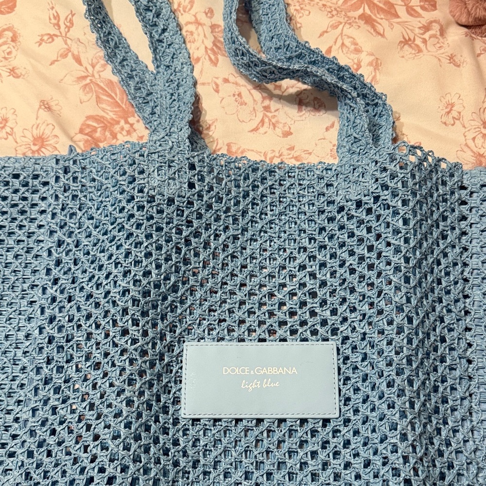 Dolce & Gabbana Sky Blue Crochet Tote